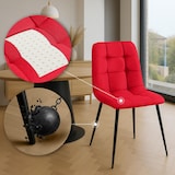 thumbnail of Set di 4 sedie da pranzo in tessuto Antibes rosso