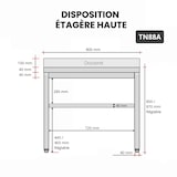 thumbnail of Arbeitstisch aus Edelstahl 800 x 800 mm angelehnt PREMIUM / GOLDINOX