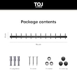 thumbnail of TOJ Living Perchero de pared – 24 ganchos – 94 cm – acero inoxidable – negro mate – colgador