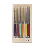 thumbnail of Coffret 6 couteaux laguiole irise assortis -  Multicolore Autre forme Acier Inoxydable (inox  Jean Dubost 26.50x11.50 cm