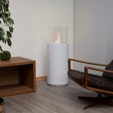 thumbnail of Bio Ethanol Kamin Stand Ø34cm x 86,5cm weiß 1L Ethanolkamin Glasfeuer Ofen Feuer