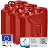 thumbnail of BW® Kraftstoffkanister Metall Benzinkanister 3x 20 Liter - Rot - RAL 3000 - TÜV-geprüft und UN-Zulassung - Made in Europe