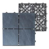 thumbnail of Lot de 40 dalles clipsables en pierre noir