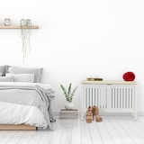 thumbnail of Relaxdays Sitzbank mit Stauraum, gepolstert, 80 l Staufach, Landhausstil, Holz, Sitztruhe HxBxT: 56 x 78 x 39 cm, weiß