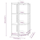 thumbnail of Estantería esquina 4 niveles madera contrachapada y acero plata