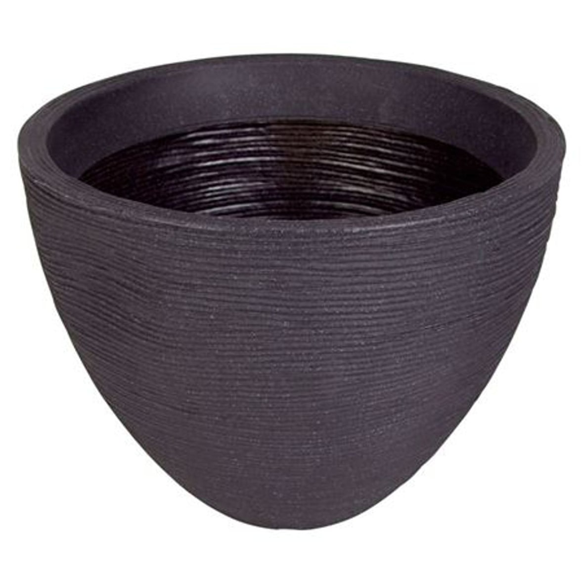 Rillentopf rund 40cm Anthrazit Blumenschale Pflanzkübel Blumentopf Blumenkübel Anthrazit