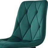 thumbnail of Merax Esszimmerstuhl (4 St), 4er-Set Polsterstuhl Design Stuhl, Twill Samt Esszimmerstuhl, Sitzfläche aus Samt Gestell aus Metal, Dunkelgrün
