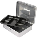 thumbnail of HMF Geldkassette abschließbar, Kasse mit Münzeinsatz, 5 Münzfächer, 30 x 24 x 9 cm, Silber