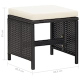 thumbnail of vidaXL Gartenhocker 4 Stk. mit Sitzkissen Poly Rattan Schwarz