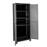 thumbnail of Armario de Resina Exterior con 3 Baldas 171x68x39cm Gris Thinia Home