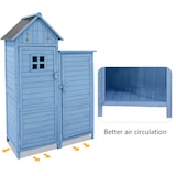 thumbnail of Merax Gerätehaus Gartenschrank Geräteschuppen Geräteschrank，118 x 54 x 173 cm, auch für kleine Gärten geeignet, Blau, PVC-Dach