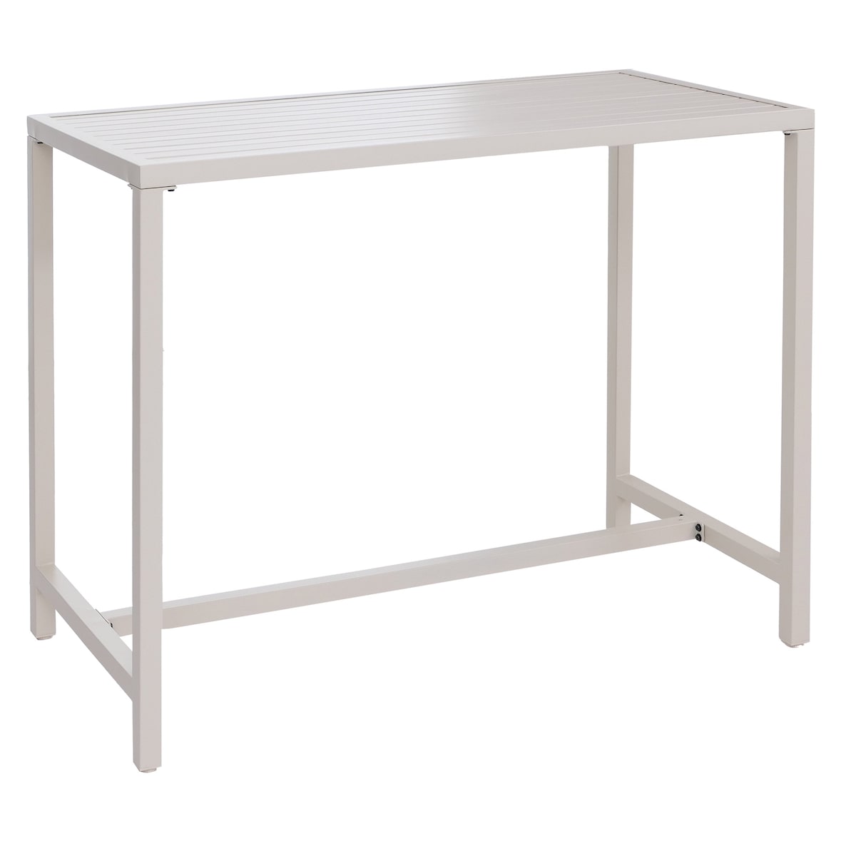 Décoshop26 - Table haute extérieure table de bar jardin 105 x 130 x 65 cm structure acier thermolaqué crème 04_0008742
