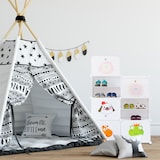 thumbnail of Relaxdays Schuhregal Kinder, 12 Fächer für 24 Paar, Tiermotive, erweiterbares Steckregal HxBxT: 95 x 84 x 31,5 cm, weiß