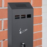 thumbnail of Relaxdays Wandaschenbecher für draußen, verschließbar, Metall, Aschenbecher Wandmontage, HBT 32,5 x 15 x 6 cm, anthrazit