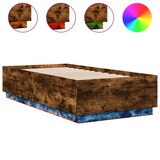 thumbnail of vidaXL Bettgestell mit LED Räuchereiche 75x190 cm Holzwerkstoff