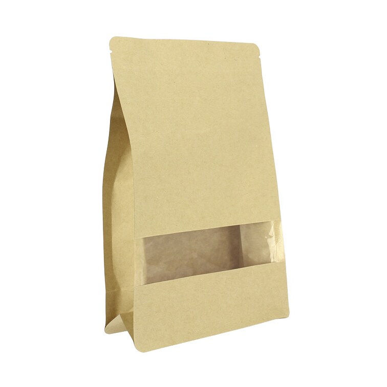 MONOUSO - Papiertüten StandUp mit Fenster und Innenfolie 16+8x26cm (50 Stück)