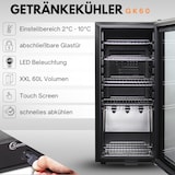 thumbnail of Sommertal Kühlschrank GK 60– Leiser Getränkekühlschrank mit LED, Touchscreen & Schloss kleiner Flaschenkühlschrank schwarz 60L