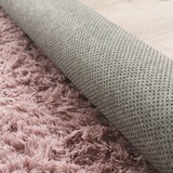 thumbnail of Hochflor Teppich Shaggy waschbar Unifarben Schlafzimmer schmutzabweisend Rosa Rechteckig 160x220 | 100% Polyester | Florhöhe: 33 mm | pflegeleicht