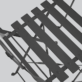 thumbnail of Bistrotafel en 4 klapstoelen in grijs staal