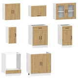thumbnail of vidaXL 8-delige Keukenkastenset Kalmar bewerkt hout artisanaal eiken