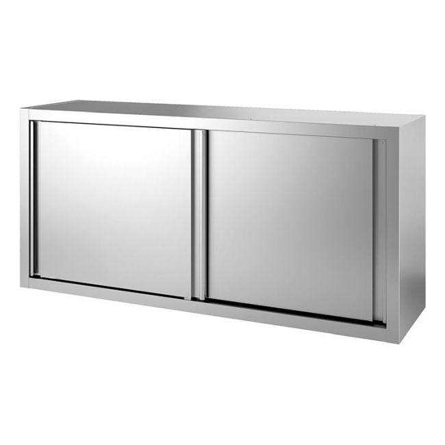 Gastro-Inox Wandschrank mit Schiebetüren aus Edelstahl 1300x400x600mm