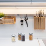 thumbnail of Relaxdays Vorratsgläser 4er Set, 1000ml Nudelglas, luftdicht, Edelstahldeckel, Vorratsdose für Küche, transparent/silber