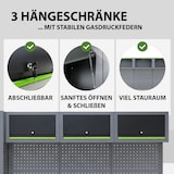 thumbnail of Werkstattwand 13-tlg. modulares Werkstattschranksystem aus Stahl mit massiver Holzarbeitsplatte grün