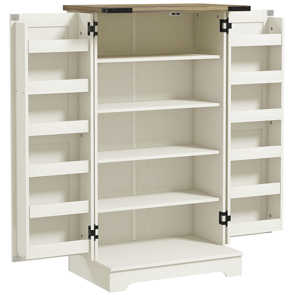 HOMCOM armario despensa cocina armario de cocina con 2 puertas y 16 estantes alacena rústica con estante ajustable 60x40x104 cm crema