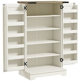 thumbnail of HOMCOM armario despensa cocina armario de cocina con 2 puertas y 16 estantes alacena rústica con estante ajustable 60x40x104 cm crema