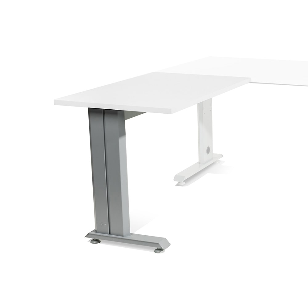 Secretária auxiliar para mesa secretária Rocada serie Metal 100x60 alumínio / branco.
