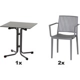 thumbnail of SIENA GARDEN Urban Lights Set 3teilig Lane Sessel gastrotauglich grau mit Tisch Sola 65x65