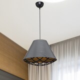 thumbnail of Lampada da soffitto Ayda ASZ1560 con paralume in tessuto antracite