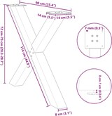 thumbnail of vidaXL Esstischbeine X-Form 3 Stk. Anthrazit 90x(72-73) cm Stahl