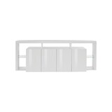 thumbnail of Dmora Credenza Ddalessandr, Buffet da soggiorno a 4 ante, Madia da salotto, Credenza moderna, 100% Made in Italy, 220x40h80 cm, Bianco lucido