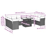 thumbnail of vidaXL 11-teiliges Gartensofa-Set mit Kissen, braun, Polyrattan