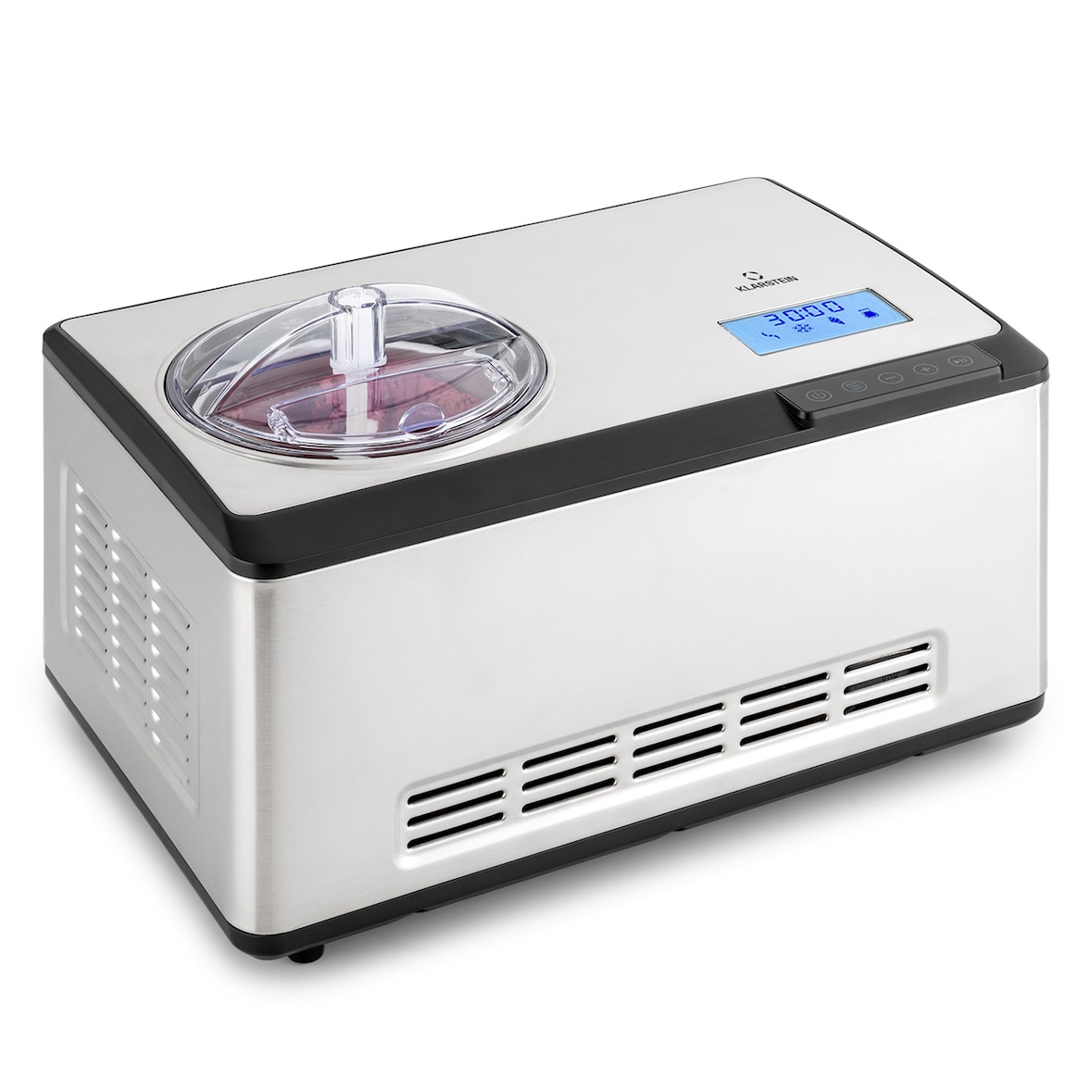 Dolce Bacio Smart Eiscremebereiter Yogurtmaker Kompressor 2 Liter WiFi Touch EdelstahlSilber