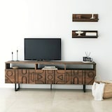 thumbnail of Dmora Fernsehschrank Dpatrici, Ständer für Wohnzimmerfernseher, Niedriges Wohnzimmer-Sideboard, TV-Ständerbasis, 170x30h40 cm, Nussbaum