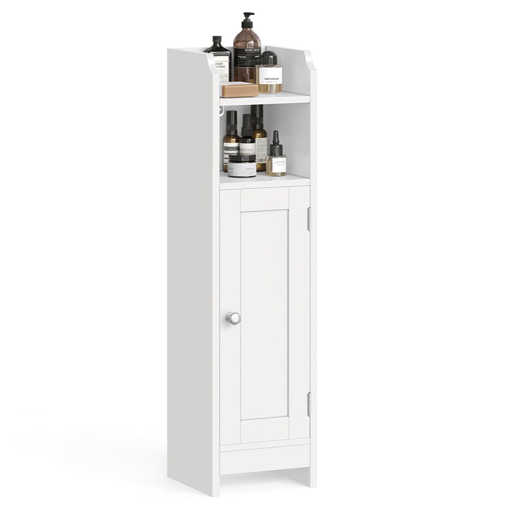 Helloshop26 - Meuble de salle de bain armoire de toilettes 18 x 20 x 80 cm placard fin meuble de rangement haut étagères réglables 12_0006469