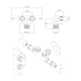 thumbnail of Doppel-Eckventil Messing chrom Ventil Eckventil Absperrventil 1/2" x3/8" x 3/8"
