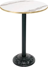 thumbnail of RestooTab - Stehtisch Versailles Ø70cm Dekor weißer marmor kanten messingfarben