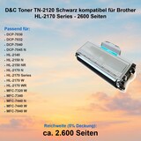thumbnail of D&C Toner TN-2120 Schwarz kompatibel für Brother HL-2170 Series - 2600 Seiten
