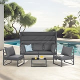 thumbnail of SVITA MAUI Gartenmöbel-Lounge-Set mit Dach Outdoor-Sofa Strandkorb-Sonneninsel Stahl Grau