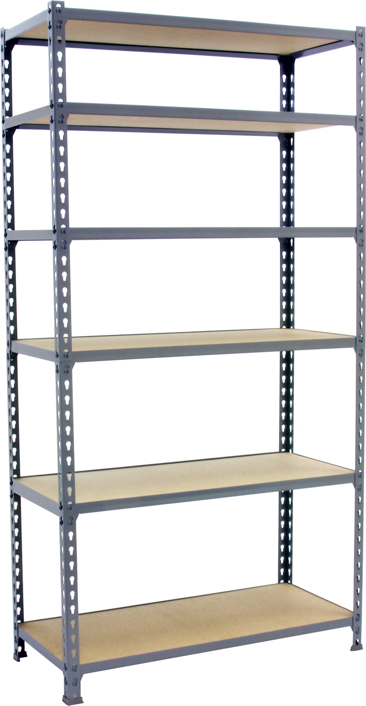 SimonRack Estantería Metálica, 2500x1100x300 mm, 6 Alturas, Bandeja Madera, 200 kg de Punto Flexión, Galva/Madera - Maderclick