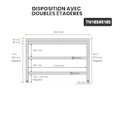 thumbnail of Table de travail en inox 1800 x 500 mm avec 2 étagères PREMIUM / GOLDINOX