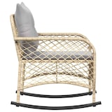 thumbnail of vidaXL Garten-Schaukelstuhl mit Kissen Beige Poly Rattan, Gartenstuhl, Gartensessel, Outdoor-Schaukelstuhl, Schaukelsessel, Schwingsessel