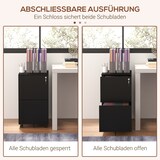 thumbnail of Rollcontainer Aktenschrank Stahl Schwarz 37x44x68 cm mit 2 abschließbaren Schubladen, Rollen mit Bremsen, Hängeregister für Büro und Homeoffice