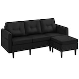 thumbnail of Yaheetech 3-Sitzer Sofa mit Ottomane Modernes Ecksofa Couch Schlafcouch Sessel L-Form Rechts/Links fürs Wohnzimmer/Schlafzimmer/Gästezimmer Schwarz