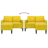 thumbnail of vidaXL 2-Sitzer-Sofa mit Chaiselongue L-Form Gelb 125 cm Samt