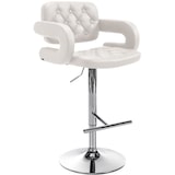 thumbnail of Banco de bar Dublin em imitação de pele branco/cromo