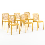 thumbnail of Set 6 Chaises en polypropylène avec fibre de verre empilables pour extérieur et jardin, bar et restaurant, cuisine design moderne - ANNA - Moutarde